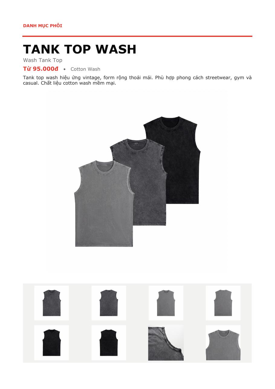 Tank Top Wash cotton wash